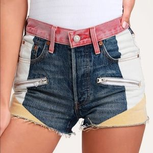 Levi Strauss Colorblock 501 High Rise Shorts